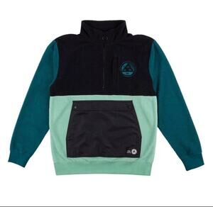 Welcome Skateboards Talisman Half-Zip Sherpa Fleece - Black/Atlantic/Sage, Small